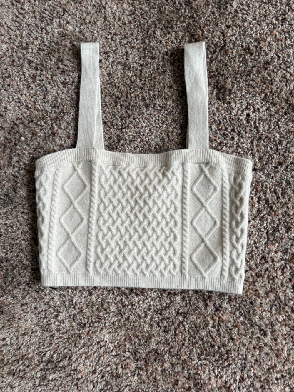H&M Cream Cable-Knit Crop Tank - Women
